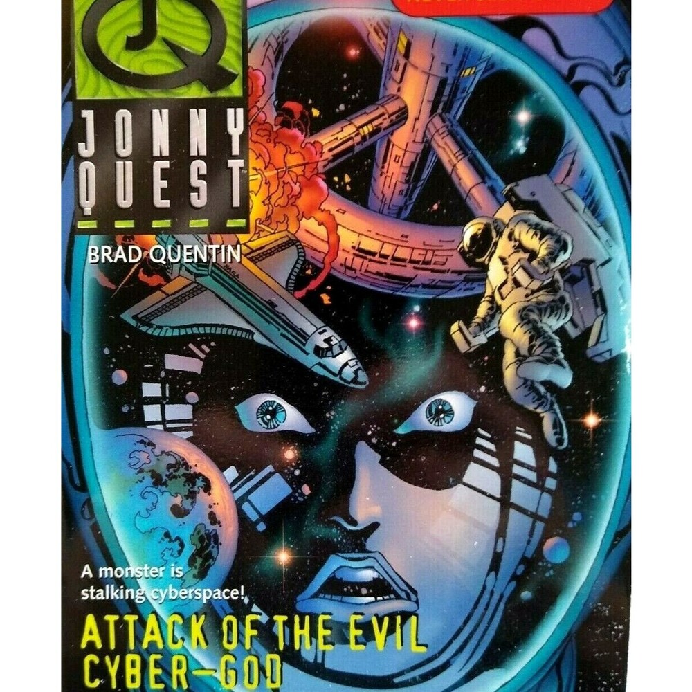 Johnny Quest 1997 Attack Of The Evil Cyber God Paperback Novel Book Brad Quentin